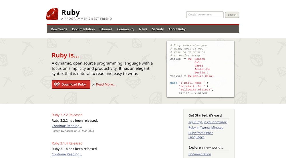 Ruby Programming Language - www.ruby-lang.org
